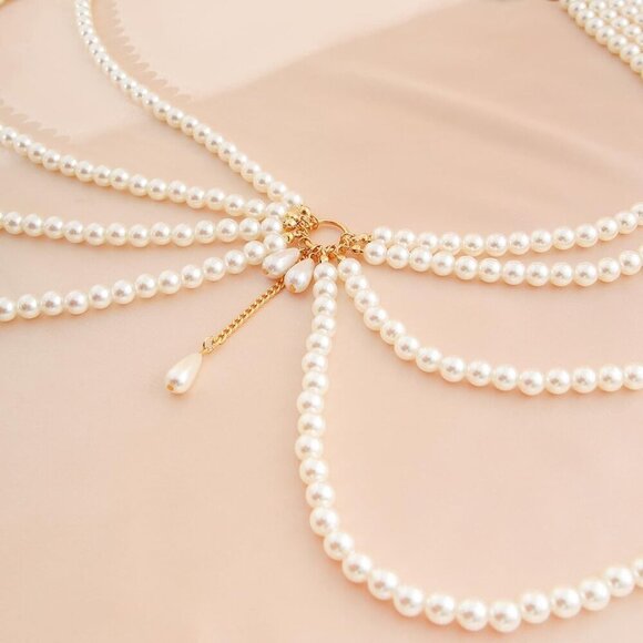 Pearl Waist Chain Layered Pearl Body Jewelry for Women Beach Dress main image 2